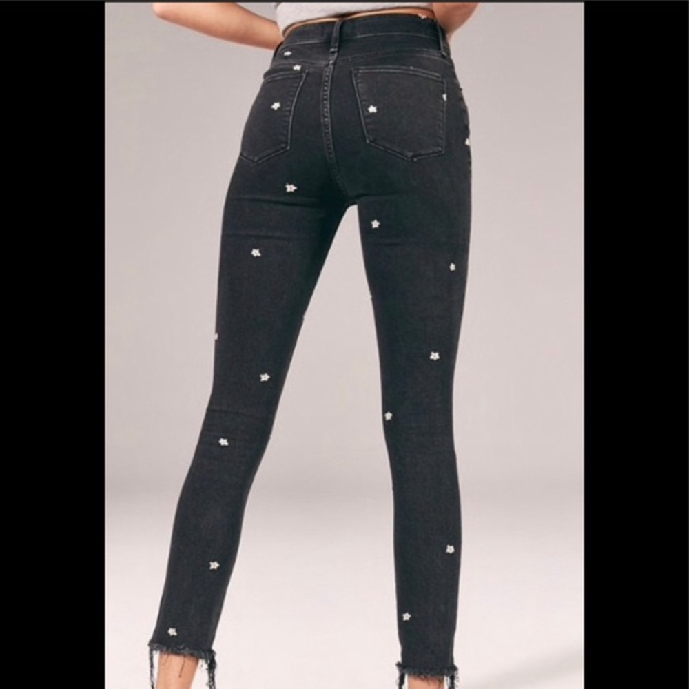 Abercrombie Emboridered Black Jeans